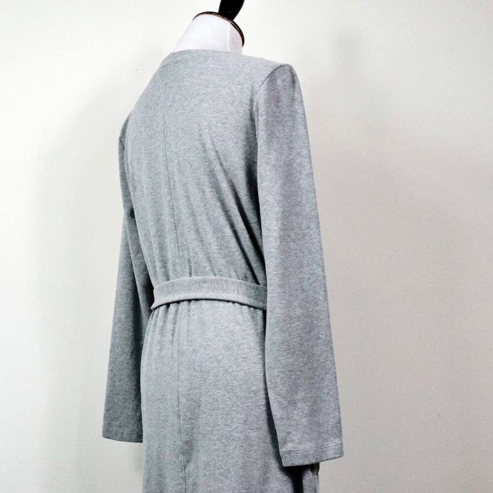 J Jill Pure Jill Size M Belted Jersey Knit Maxi Dress Heather Gray - Picture 6 of 12